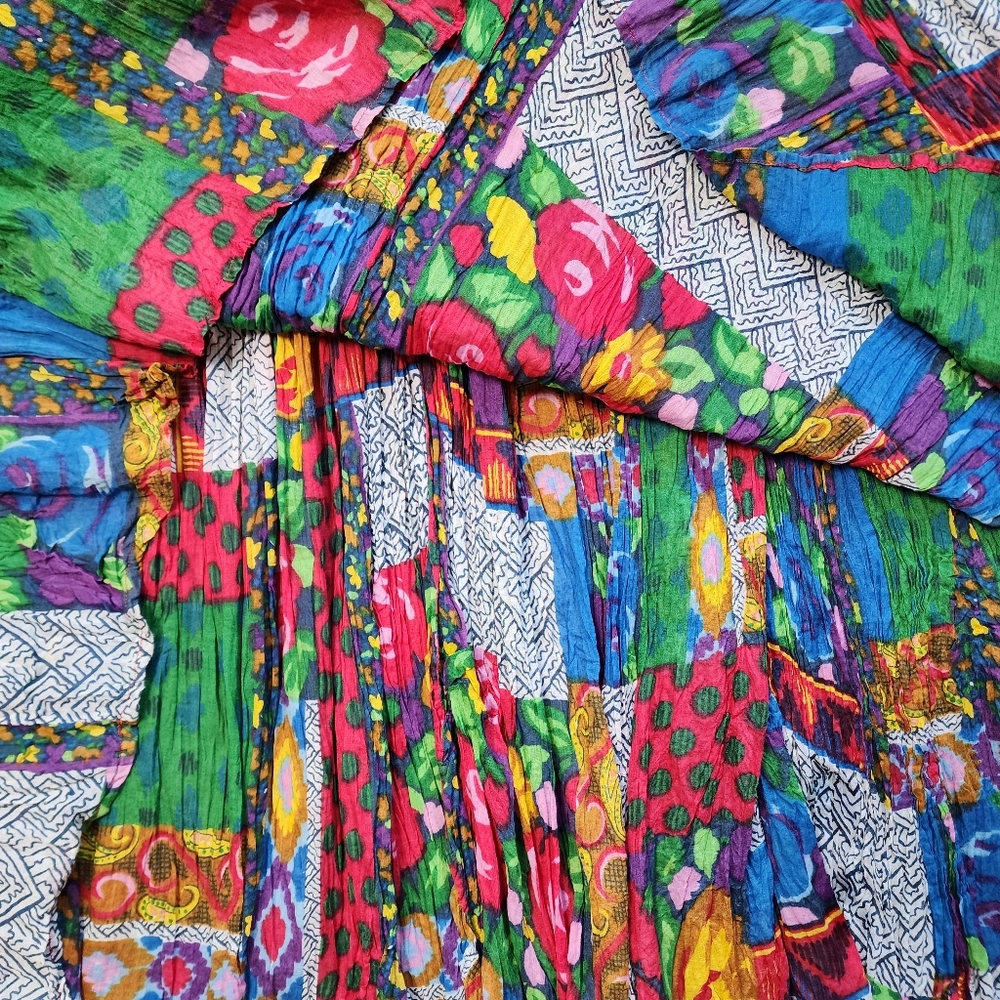 Euc Diversity Petites Patchwork Style Cotton Draw… - image 3